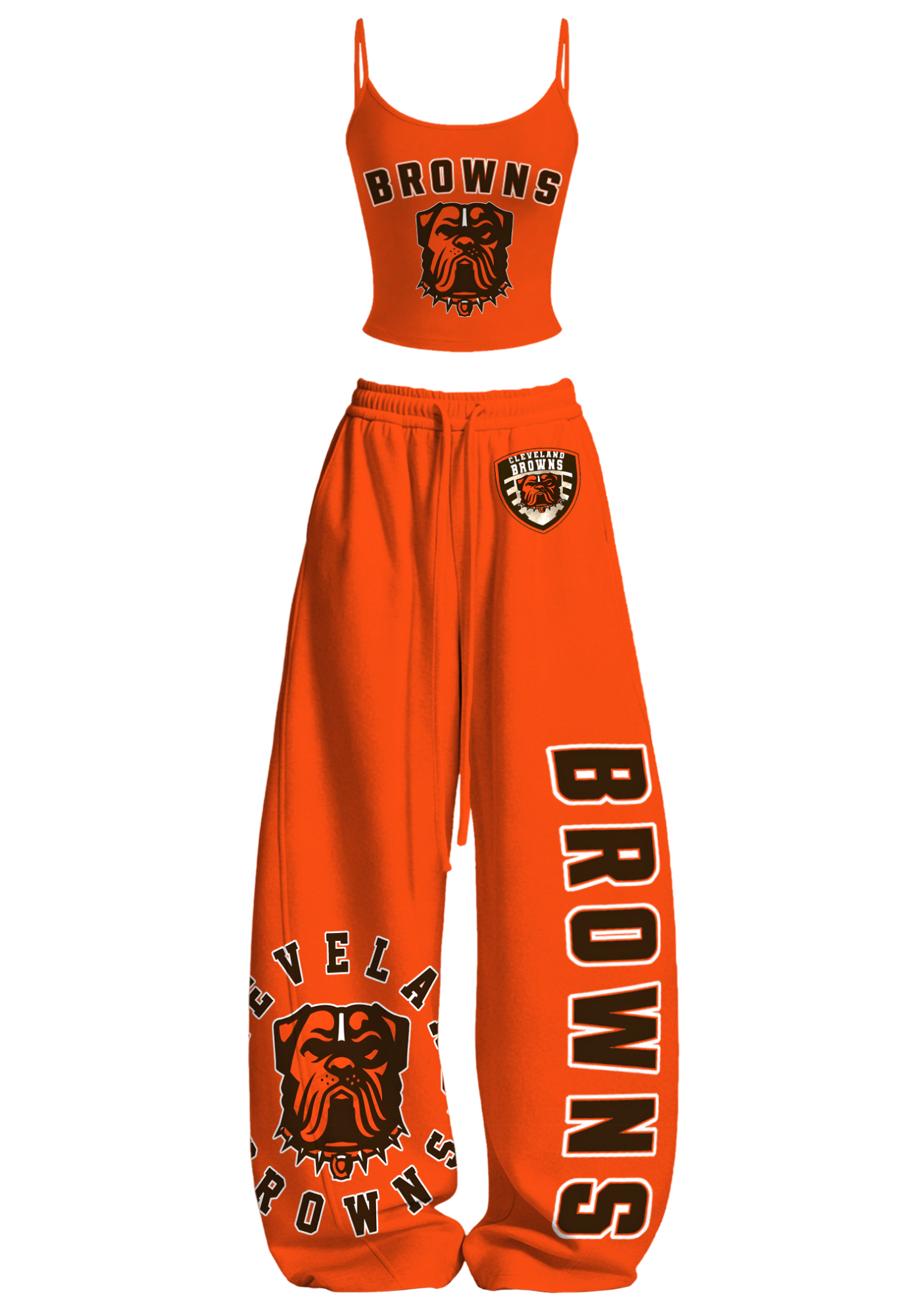 Cleveland Browns Tops & Elasticated Trousers Two-Piece Set Main image