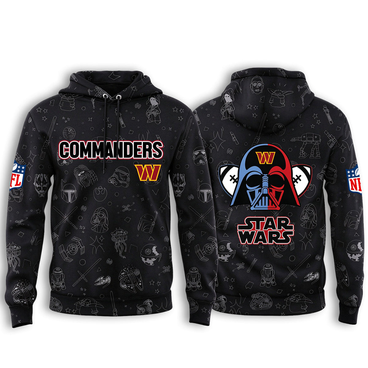 Washington Commanders Black Star Wars Graphic Hoodie Main image