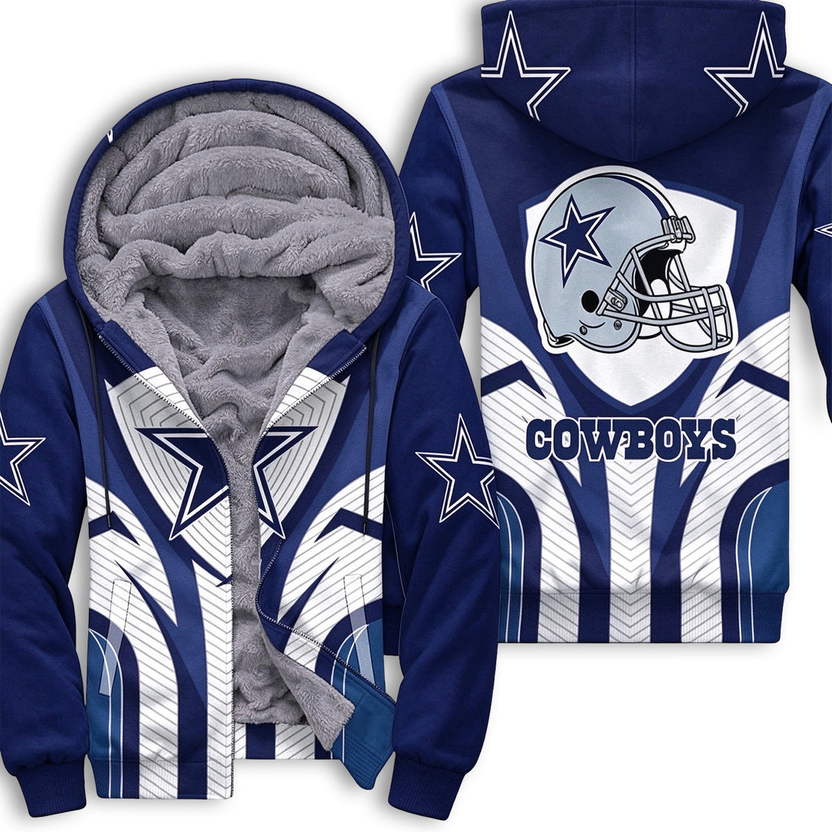 Dallas Cowboys Fleece Lined Zip Up Football Fan Hooded Jacket Main image