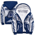 Dallas Cowboys Color Block Fleece Lined Zip Up Football Fan Hooded Jacket