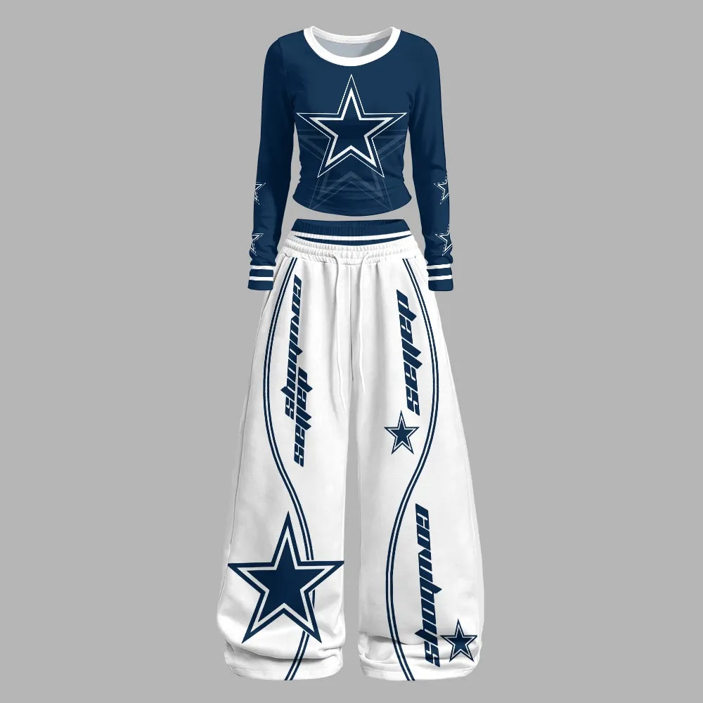 Dallas Cowboys Long-Sleeved Double-Layer Stretch Pants Set | NFL