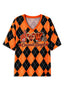 Women's Cincinnati Bengals Argyle #1 Fan Heart Helmet V-Neck T-Shirt