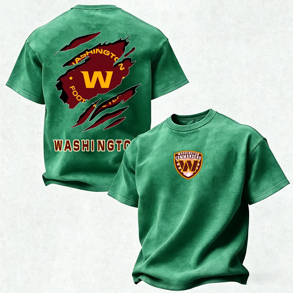 Washington Commanders Printed Unisex 100% Pure Cotton Washed T-Shirt