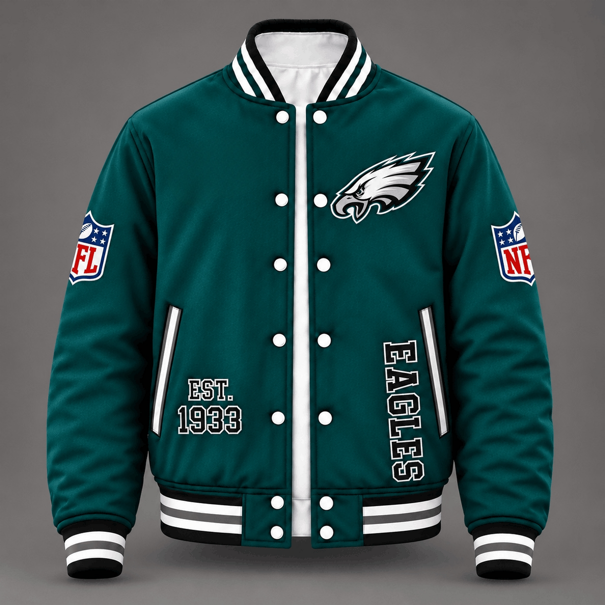 Philadelphia Eagles Dark Green Varsity Jacket