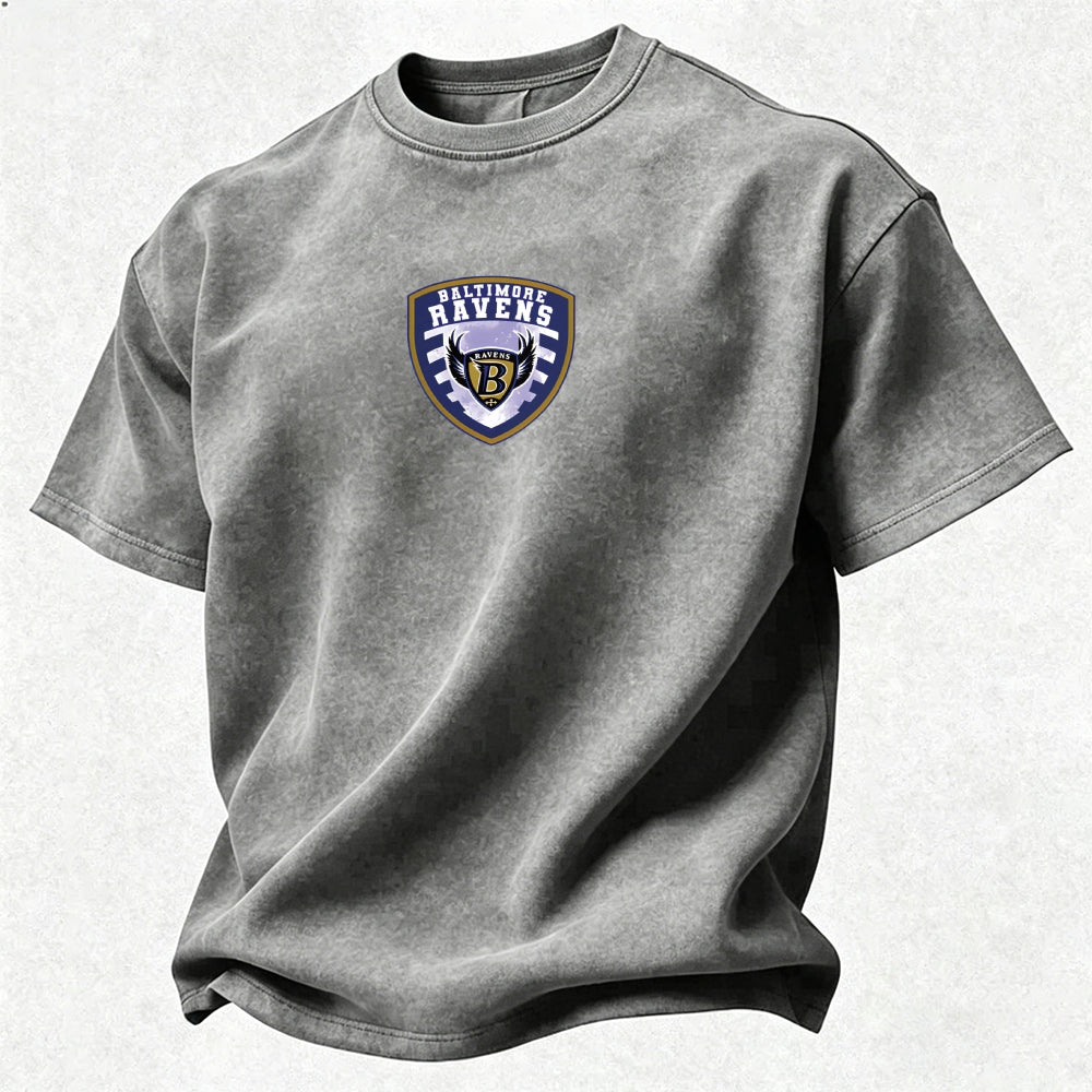 Baltimore Ravens Printed Unisex 100% Pure Cotton Washed T-Shirt