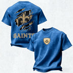 New Orleans Saints Printed Unisex 100% Pure Cotton Washed T-Shirt