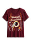 Women's Washington Commanders Wildflower Graphic V-Neck Raglan Rolled T-Shirt