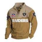 Men's Las Vegas Raiders Button Mock Neck Sweatshirt