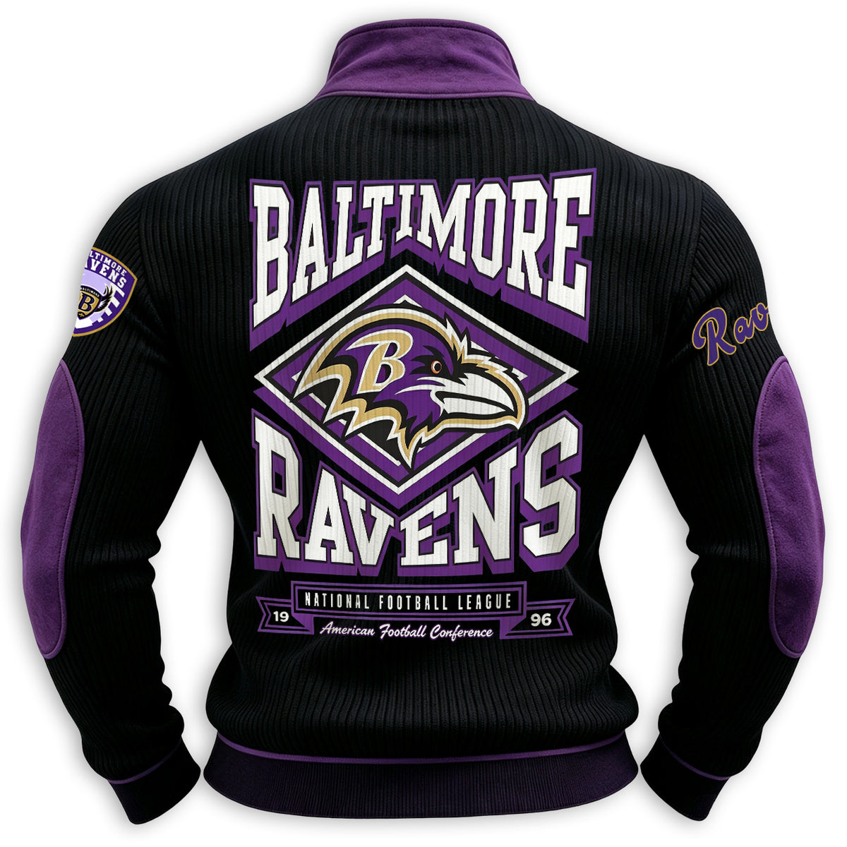 Vintage Baltimore Ravens Diamond Logo 1/4 Zip Pullover Sweatshirt