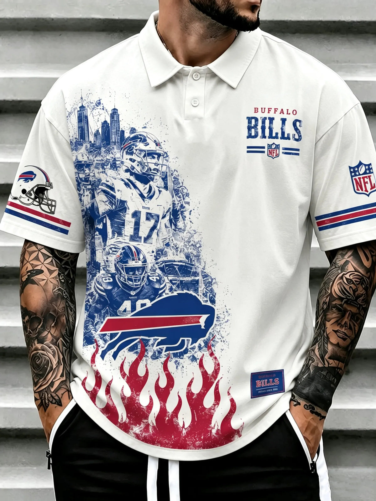 Buffalo Bills Men's Printed Polo Shirt