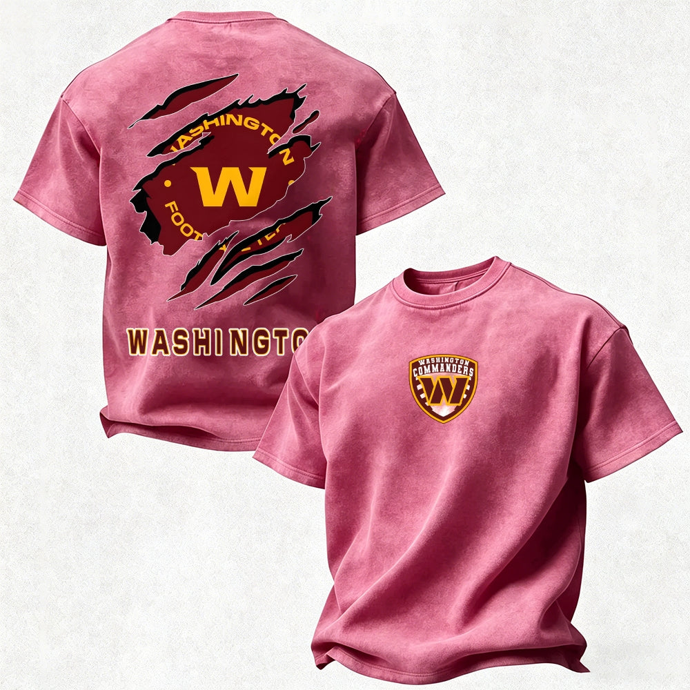 Washington Commanders Printed Unisex 100% Pure Cotton Washed T-Shirt