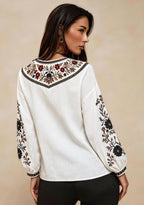Women's Pittsburgh Steelers Boho Floral Printed V-Neck Long Sleeve Shirt