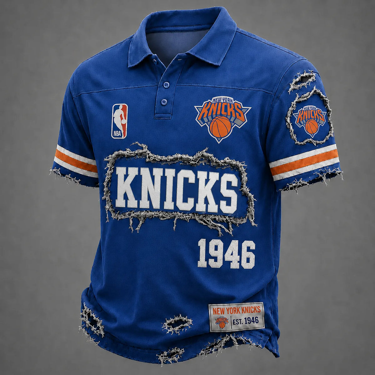 NY Knicks 1946 Distressed V-Neck T-Shirt