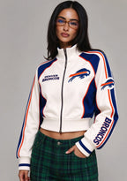 Women's Buffalo Bills Cropped Zip Up Track Jacket