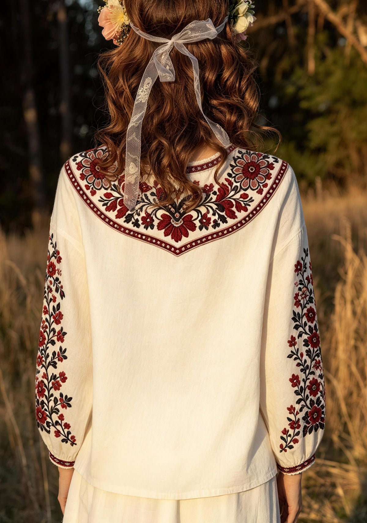 Arizona Cardinals Bohemian Floral Printed V-Neck Long Sleeve Shirt