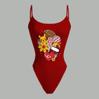 Kansas City Chiefs X Pokémon Bodysuit  & Stretch Black Denim Shorts Two-Piece Set
