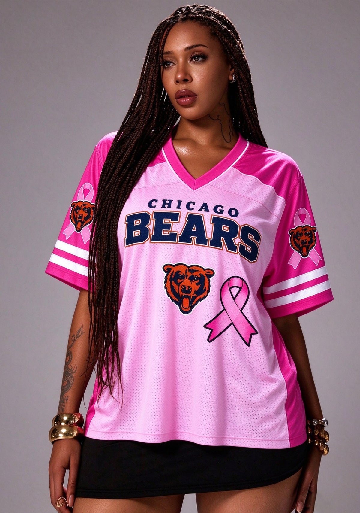 Women Chicago Bears Breast Cancer Awareness Pink Ribbon Mesh Jersey Main image
