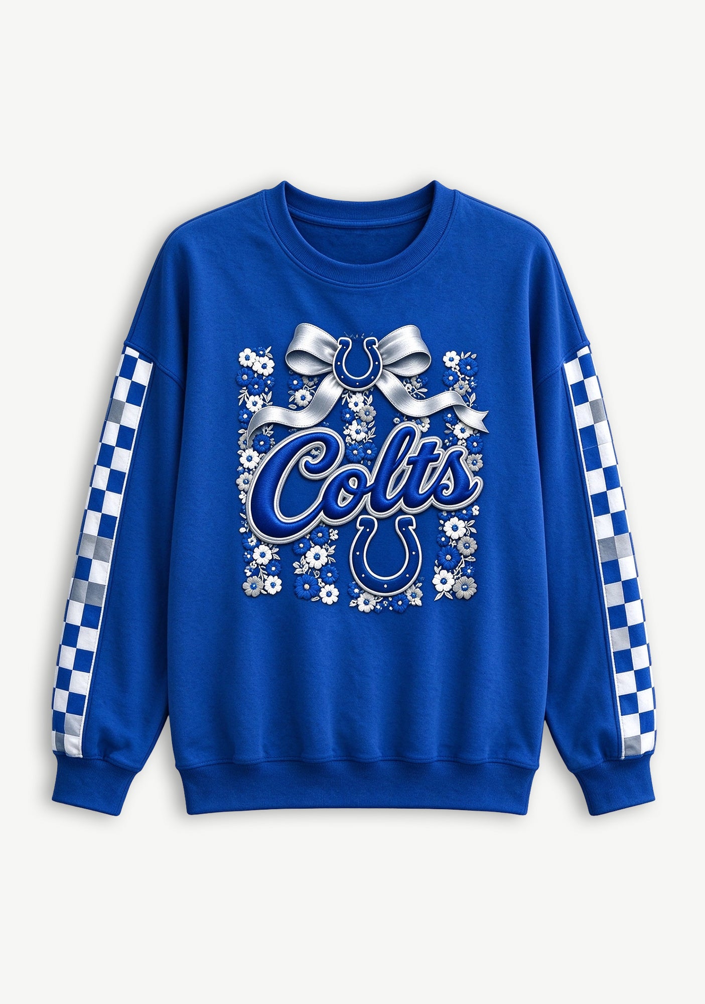 Women's Indianapolis Colts Floral Bow Crewneck Sweatshirt Secondary image