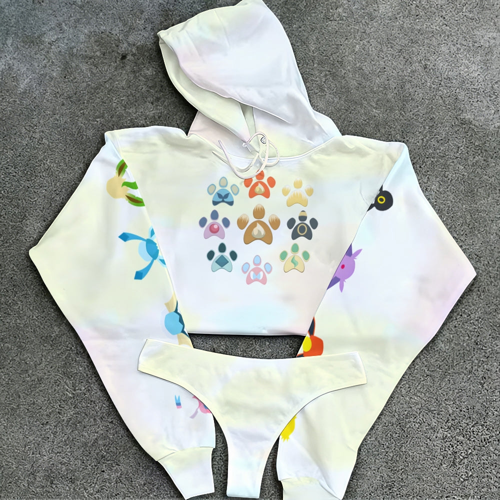 Pokémon Women's Cropped Hoodie & Thong Sets