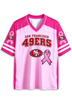 Women San Francisco 49ers Breast Cancer Awareness Pink Ribbon Mesh Jersey