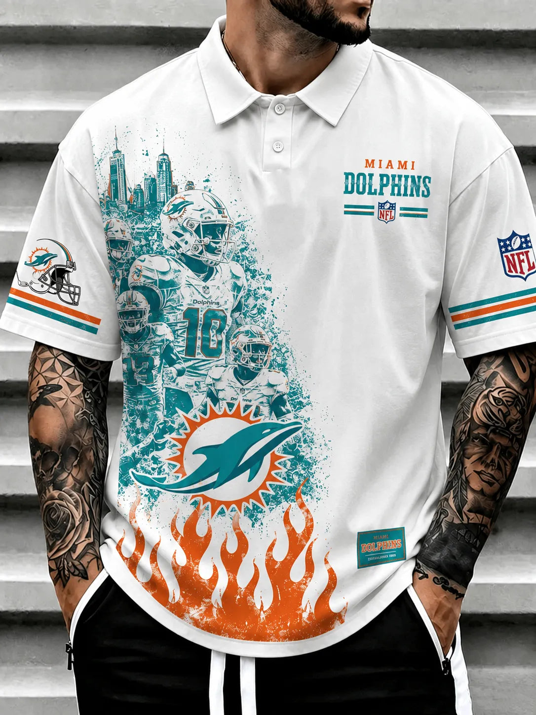 Miami Dolphins Men's Printed Polo Shirt Main image