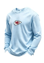 Kansas City Chiefs Helmet Waffle Knit Crewneck Sweatshirt