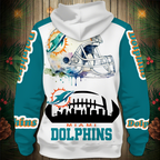 Miami Dolphins 2026 New 3D Graphic Hoodie