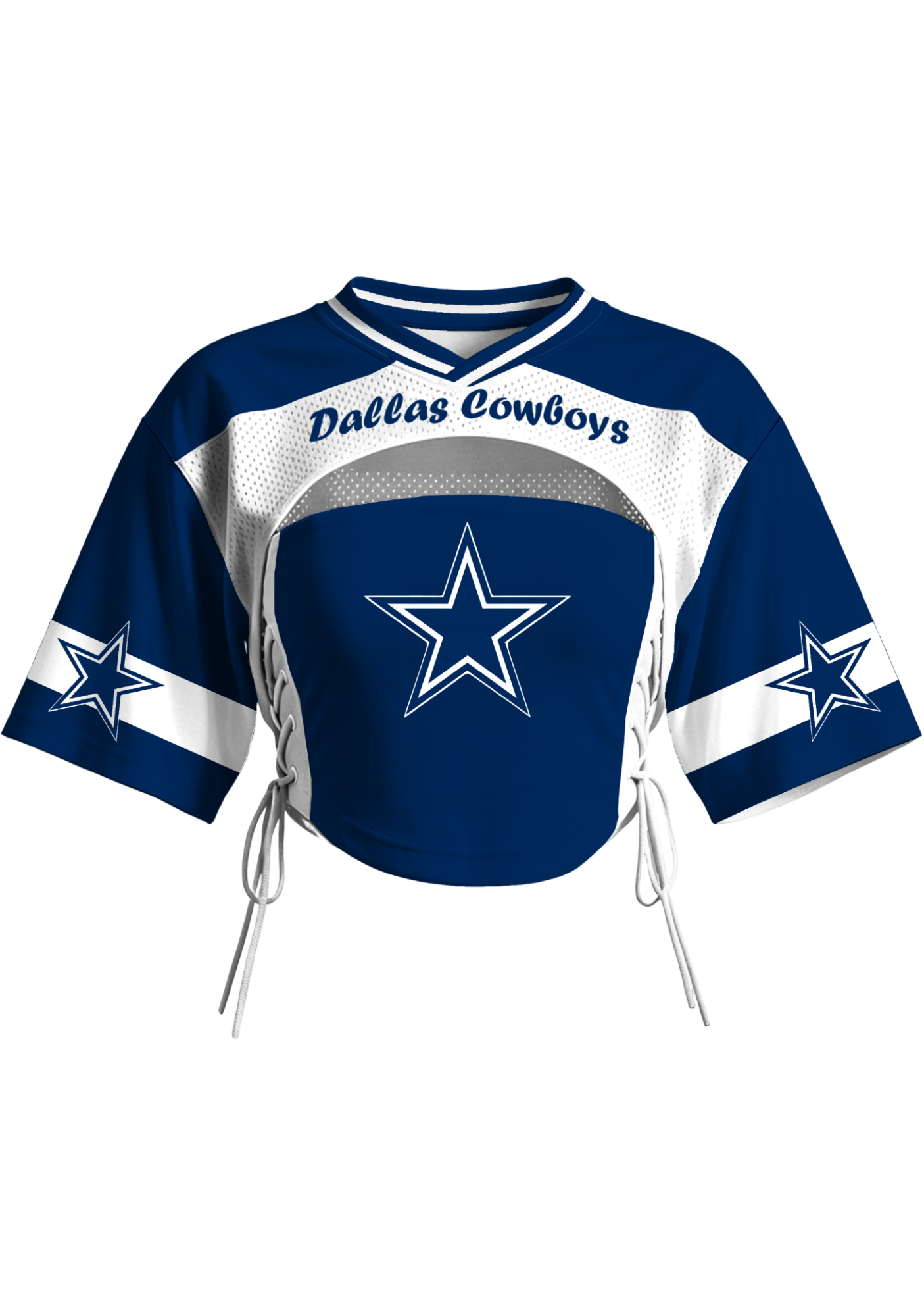 Dallas Cowboys Women Lace Up Cutout Cropped NFL Jersey
