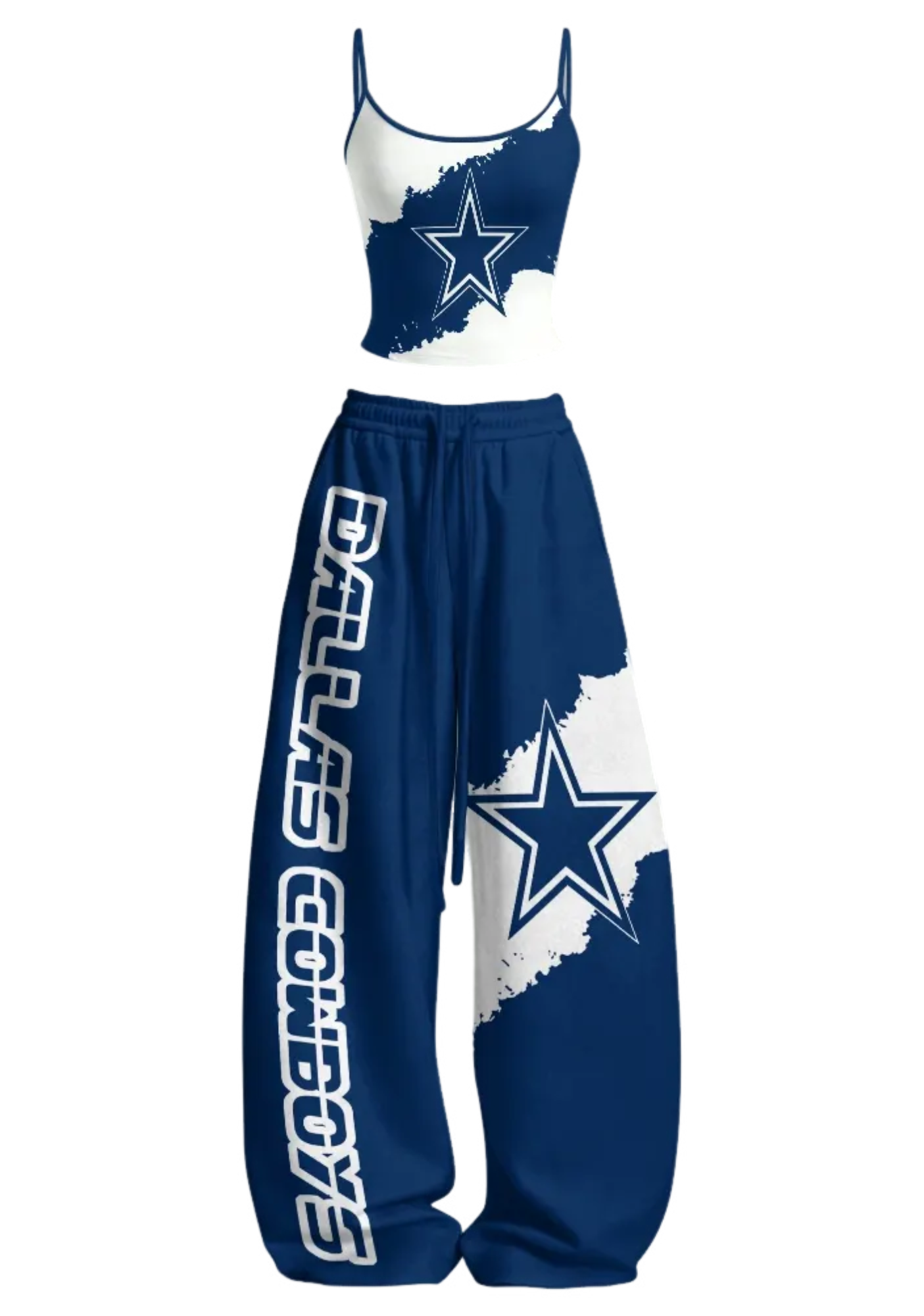 Dallas Cowboys White Tops & Elasticated Trousers Two-Piece Set Main image