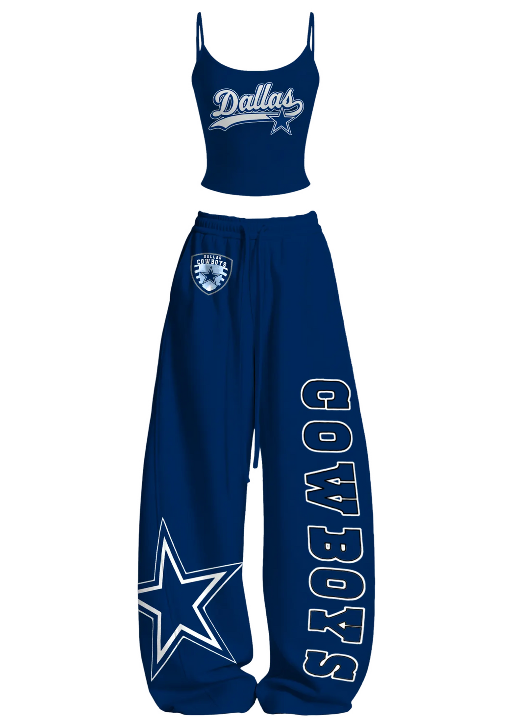 Dallas Cowboys Blue Tops & Elasticated Trousers Two-Piece Set