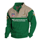 Men's Minnesota Vikings Button Mock Neck Sweatshirt