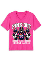 Denver Broncos Pink Out Tackle Breast Cancer Awareness V-Neck T-Shirt
