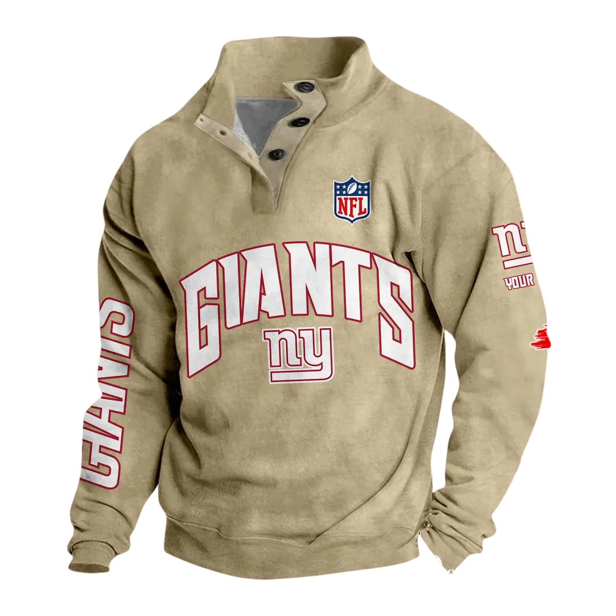 New York Giants Custom Button Mock Neck Sweatshirt Main image