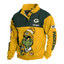 Green Bay Packers Grinch Coffee Button Mock Neck Sweatshirt