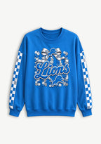 Women's Detroit Lions Floral Bow Crewneck Sweatshirt