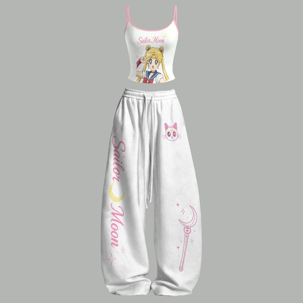Sailor Moon Top & Elasticated Trousers Two-Piece Set