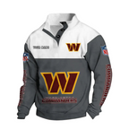 Washington Commanders Custom Button Mock Neck Sweatshirt
