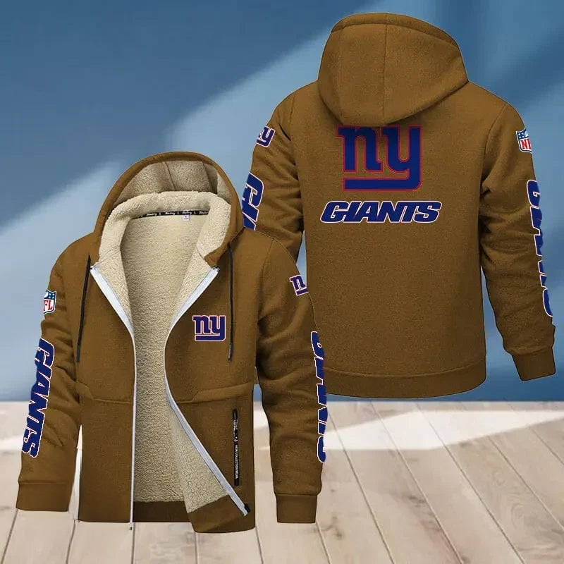 New York Giants Multicolor Thickened Zipper Hoodies