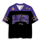 Baltimore Ravens Vintage Lettering Mascot Graphic Jersey Shirts