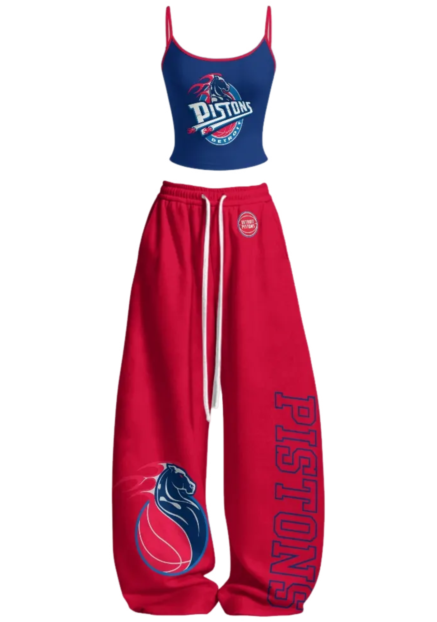Detroit Pistons Tops & Elasticated Trousers Two-Piece Set