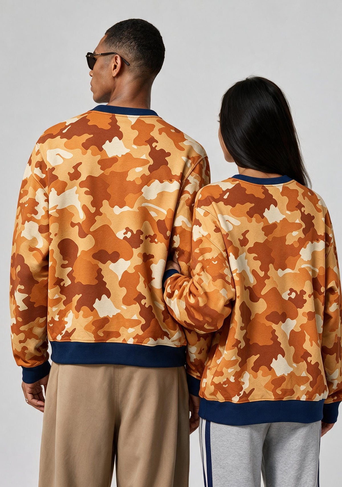 Denver Broncos Orange Camo Graphic Crewneck Sweatshirt