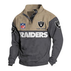 Men's Las Vegas Raiders Button Mock Neck Sweatshirt