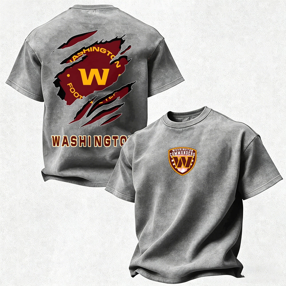 Washington Commanders Printed Unisex 100% Pure Cotton Washed T-Shirt
