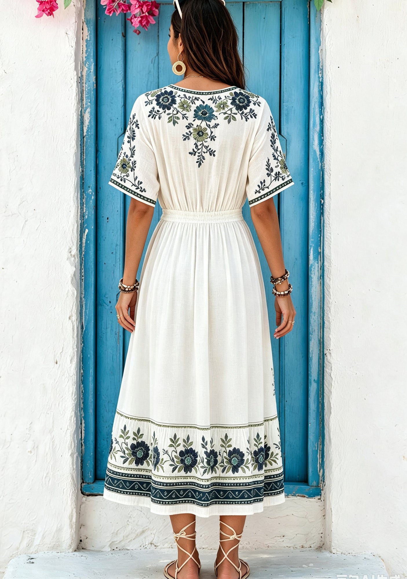 Seahawks Boho Vertical Floral Panel Maxi Dress Secondary image