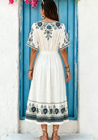 Seahawks Boho Vertical Floral Panel Maxi Dress