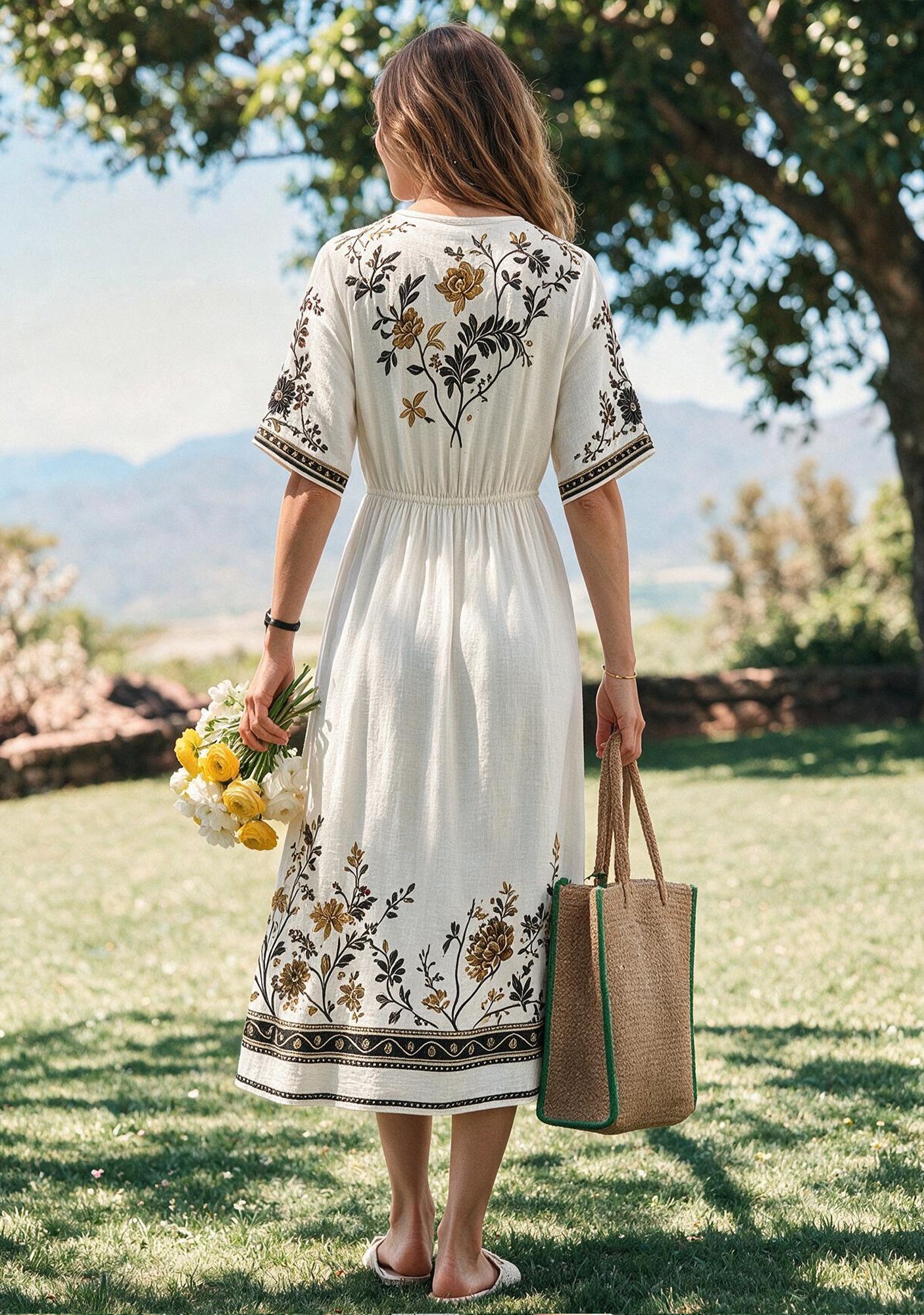 Pittsburgh Steelers Bohemian Black Gold Floral Maxi Dress Secondary image