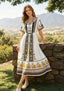 Steelers Boho Sunflower Floral Panel Maxi Dress