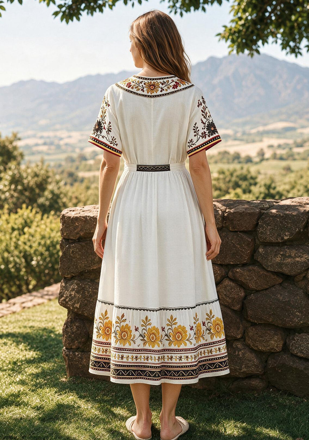 Steelers Boho Sunflower Floral Panel Maxi Dress
