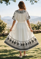 Las Vegas Raiders Boho Folk Floral Maxi Dress