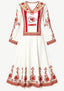 Kansas City Chiefs Ethnic Red‑Gold Floral Game‑Day Midi Dress